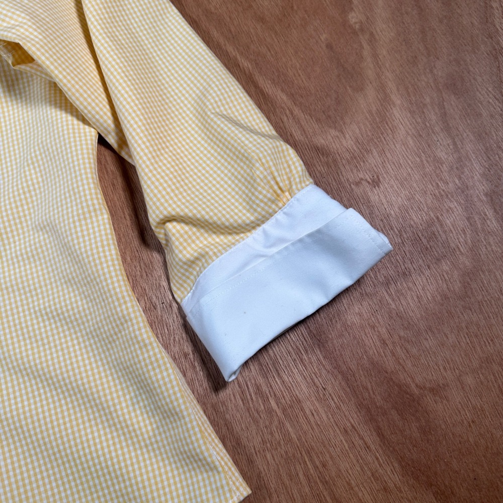 Brooks Brothers 346 Button Down Women 8 Yellow Gingham Non-Iron Cotton Fitted - Picture 2 of 12